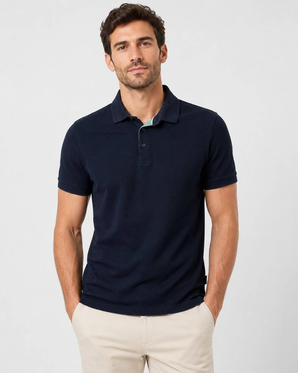 Ted Baker MMB Infuse Textured Polo Shirt Men’s XL Black 100% Cotton
